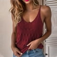 thumbnail image 7 of fatyb Women's Knit Tank Tops V Neck Spaghetti Strap Camisole Sleeveless Loose Casual Crochet Tshirts, 7 of 7