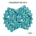 thumbnail image 3 of Placemats Set of 4 / 6, Penguins On The Ice In The Sea Placemats for Dining Table Indoor/Outdoors Heat Resistant Washable Placemats 18" x 12", 3 of 8