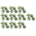 thumbnail image 1 of Juego de 10 hojas de bambú artificiales de aspecto realista, plantas verdes de simulación de plástico refrescante para decoración del hogar., 1 of 7