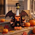 thumbnail image 5 of Halloween Holiday Outdoor Decor, Halloween Porch Goose Outfit, Bat Wing Witch for 23 Inch Porch Goose, Pumpkin and Skeleton Embroidered Porch Goose Clothes, Complete 3-Piece Set, 5 of 6