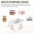 thumbnail image 7 of Pink Princess Castle on Clouds Large Lidded Storage Bin Foldable Storage Boxes Cubes Baskets Lids with 2 Handles for Home Bedroom Office 16.5x12.6x11.8inch, 7 of 7
