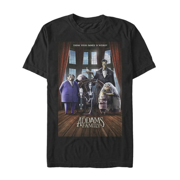 Men's Addams Family Theatrical Poster  Graphic Tee Black Small