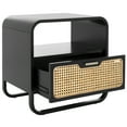 thumbnail image 5 of SAFAVIEH Yates Contemporary 1 Drawer Nightstand,Black/Natural Rattan, 5 of 14