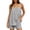 Gray, variant on Womens Spaghetti Strap Linen Blend 2 Piece Outfit Set Loose Tank Top and Short Bottoms with Side Pockets Relaxed Fit Casual Matching Set