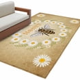 thumbnail image 2 of Brown Daisy Bees 3'x5' Washable Rug, Spring Farmhouse Honey Floral Rings Non-Slip Area Rugs for Entryway Kitchen Classroom, StainResistant Dorm Throw Carpet, Low Pile Soft Indoor Floor Mat, 2 of 9