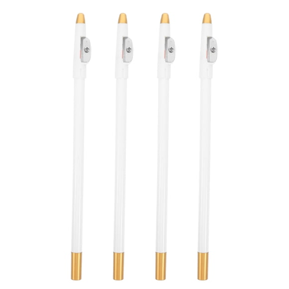 Juego de 4 lápices de barbero blancos con sacapuntas incorporado para hombres y mujeres, ideal para detallar el cabello, dar forma a la barba y definir las cejas. Herramientas de maquillaje.