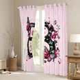 thumbnail image 3 of Erosebridal Girls Monogrammed B Black Out Curtains, Princess Floral Curtains Pack of 2 (42x63 Each), 3 of 6