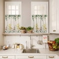 thumbnail image 3 of 3 Piece Kitchen Curtains and Valances Set Eucalyptus Leaves Cafe Curtains 36 Inch Length Farmhouse Retro Botanical Flowers Herbs Valance & Tier Curtain for Living Room Bedroom 54"x18"+27"x36"*2, 3 of 6