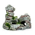 thumbnail image 2 of Vivid Aquarium Rockery Decoration Fish Tank Resin Mountain View Stone Ornament Fish Hiding Cave Fishes Hiding Playing Toy - Gray, 11.5x9x11cm, 2 of 4