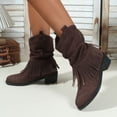 thumbnail image 5 of SKIYLEVZ Ankle Boots for Women Winter Boots Faux Suede Ankle Boots Wide Width Available Side Zip Chunky Booties Slip On Comfortable Casual Dressy Boots, 5 of 9