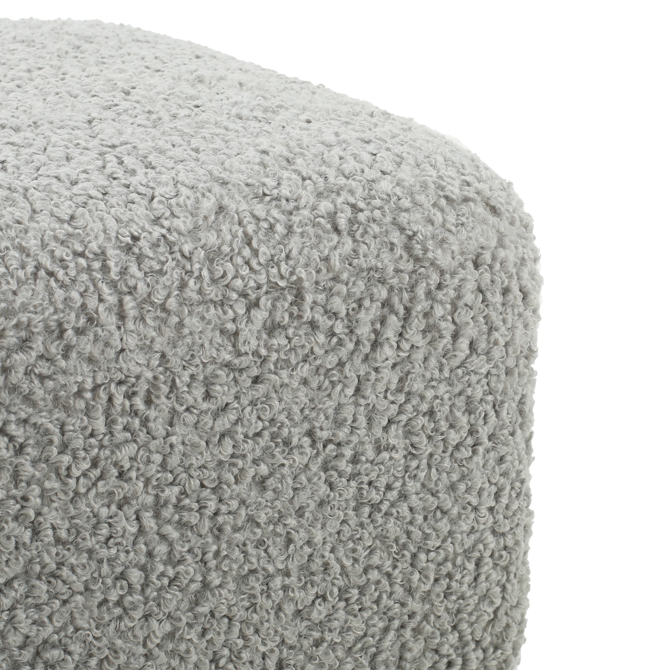 Ryder Modern Upholstered Rectangular Ottoman with Foam Cushion & Solid Wood Legs, Grey