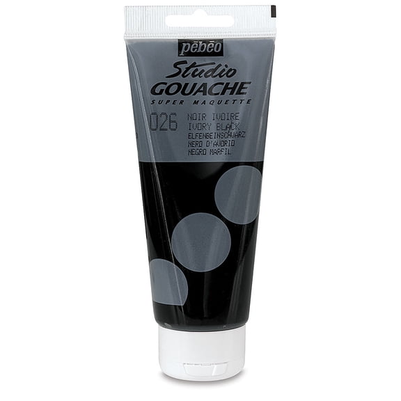 Pebeo Studio Gouache - Ivory Black, 100 ml Tube