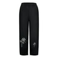 thumbnail image 4 of Lilgiuy Women Fashion Casual Printing Pocket Fold Loose Full Length Pants for Office Work Business, 4 of 4