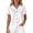 White, variant on MEZZALL Women T-Shirts Knit Solid Color Lightweight Short Sleeve Shirt With Classic Lapel Collar Breathable Tops