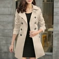 thumbnail image 5 of Yangnuo Womens Trendy Warm Long-Length Lapel Belt Buttoned Coat Jackets 2025 Women's Long Sleeved Hooded Casual Mid Length Jacket/jacket, 5 of 5