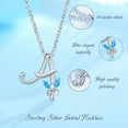 thumbnail image 2 of EUDORA Sterling Silver A Initial Necklaces with Blue Butterfly, Script Letter Alphabet Pendant Jewelry Gift for Women, Girls, 18 inch Chain, 2 of 10