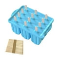 thumbnail image 2 of Moldes para paletas, 12 piezas Moldes para hacer paletas de silicona Moldes para hielo de grado alimenticio con helado - 50 palitos de paleta, 2 of 6