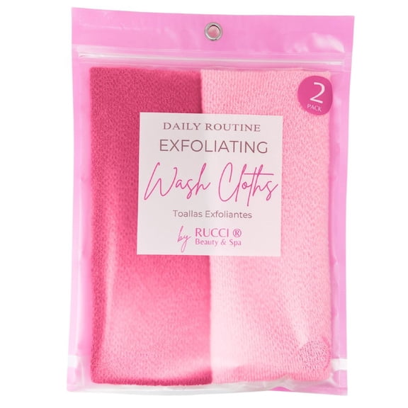 Rucci Exfoliating Washcloths 2-Pack – Deep Cleansing Cloths for Softer, Smoother Skin