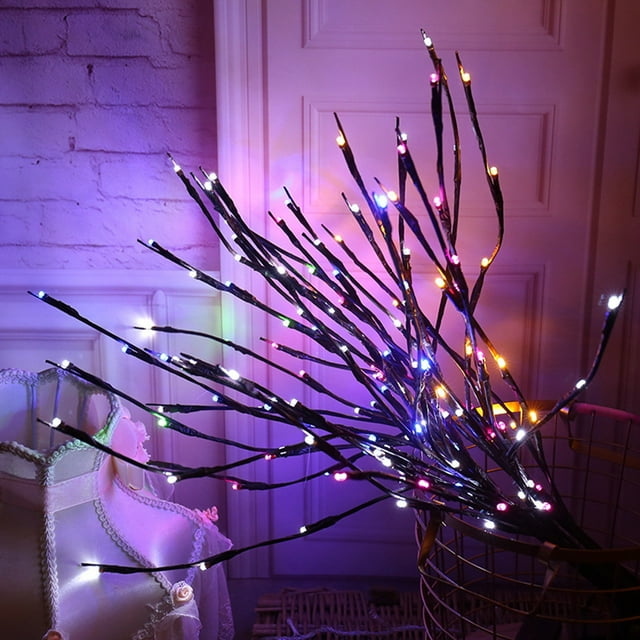 XWSHYW Decoraciones para El Hogar Lámpara Led En Forma de Rama, Luces Florales, 20 Bombillas, Decoración para El Hogar, Fiestas de Navidad y Jardín