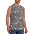 thumbnail image 2 of Bixox Men's Hedgehogs and Flowers1 Printed Shirt Sleeveless Fitness Tank Top-Small, 2 of 7