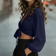 thumbnail image 6 of Women's Swimwear Cover Ups Tops Tie Front Knot Swimsuit Bikini Bathing Suit Long Sleeve Soft Beach Wrap Shirt, 6 of 7