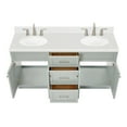 thumbnail image 6 of Ariel Hamlet 66 Inch Double Oval Sink Bathroom Vanity With Carrara White Quartz Countertop 1.5 Edge In Grey, 6 of 11