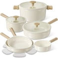 thumbnail image 1 of Juego de utensilios de cocina CAROTE Ceramic, 14 unidades, crema antiadherente no tóxica, 1 of 7