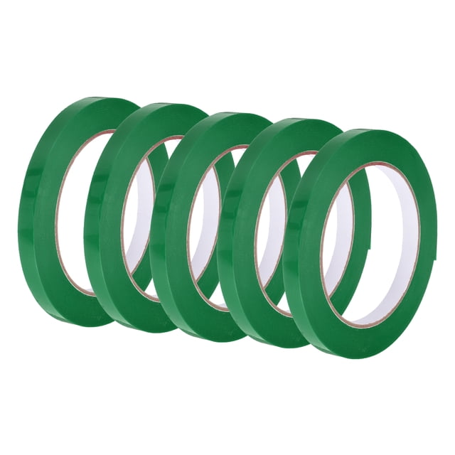 Cinta de sellado de bolsas Uxcell, (3/8" x 109 yardas, verde) (5 piezas), cinta selladora de bolsas de plástico, adecuada para - envoltura/empaquetado/almacenamiento de verduras y carne/tienda