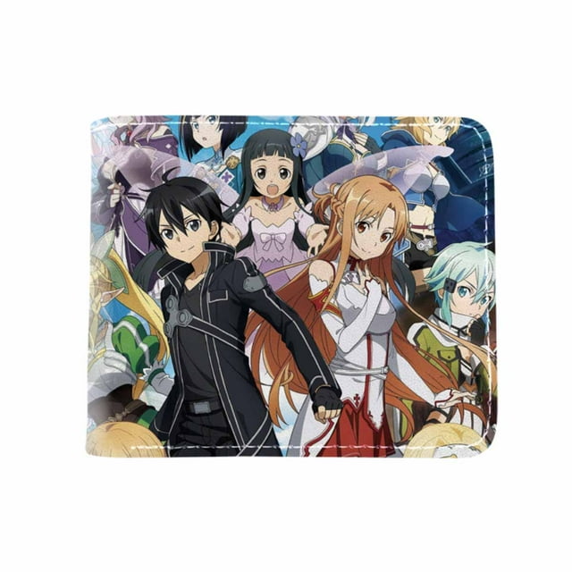 Billetera Yuukis Asumas con personajes de anime, delgada y plegable