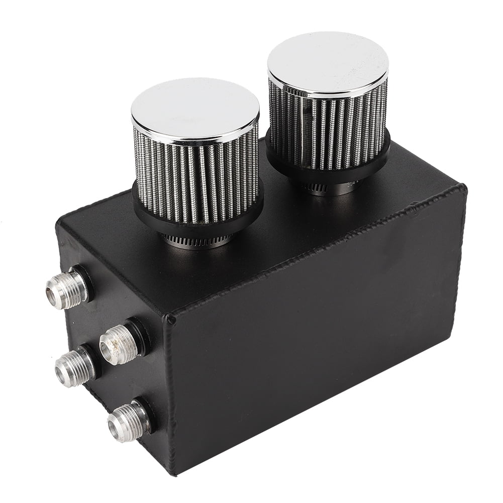 Buy ESTINK Black 4 Port Oil Catch Can Kit Breather Box Universal Car