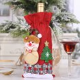 thumbnail image 5 of 4 Uds. Bolsas navideñas para cubrir botellas de vino, diseño navideño de muñeco de nieve y ciervo, vino de yute, 5 of 5