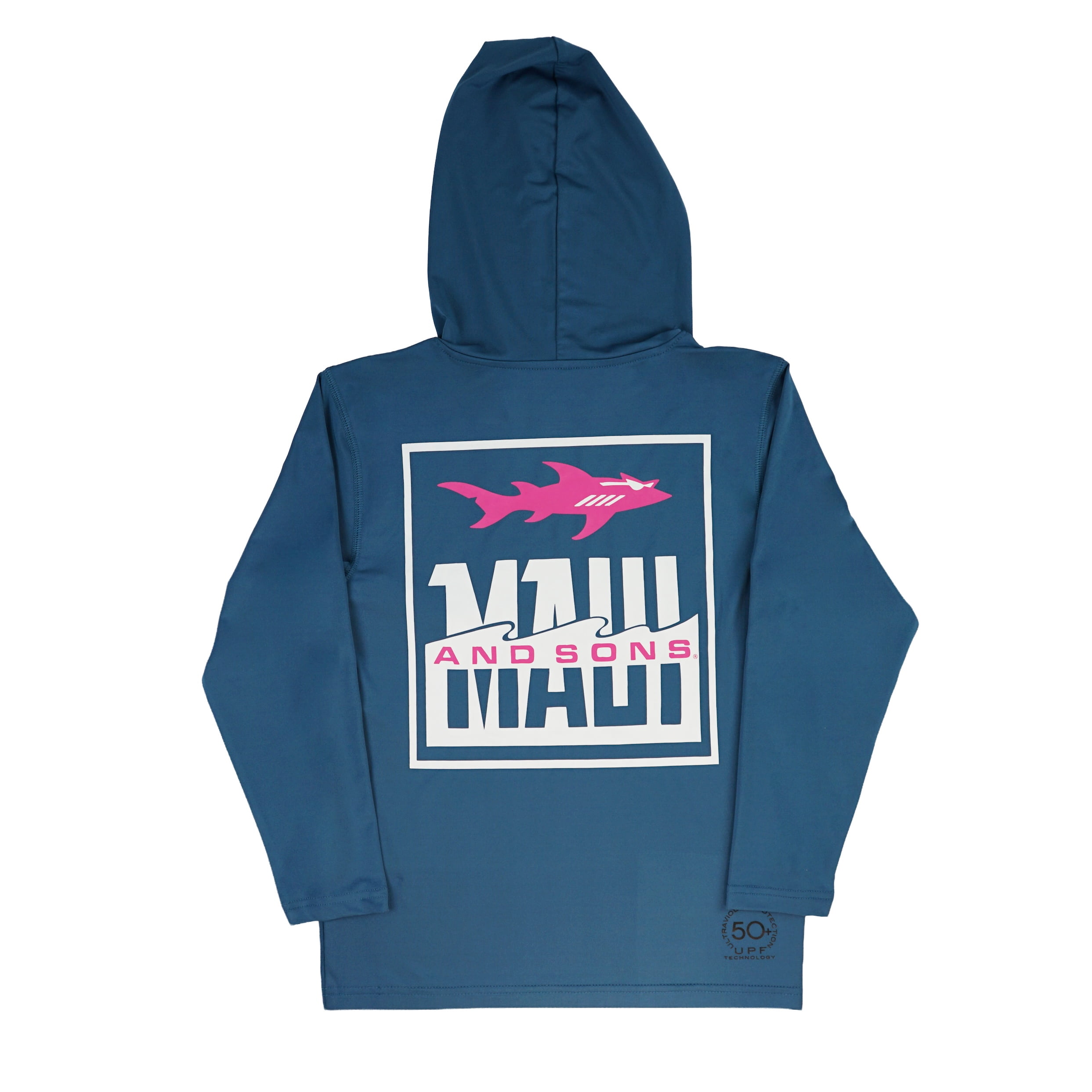 Maui and Sons Fish Out of Water Hooded Long Sleeve Sun Shirt for Boys Made With 50+ UPF Protection Moisture Wicking Fabric Designed for Everyday Comfort