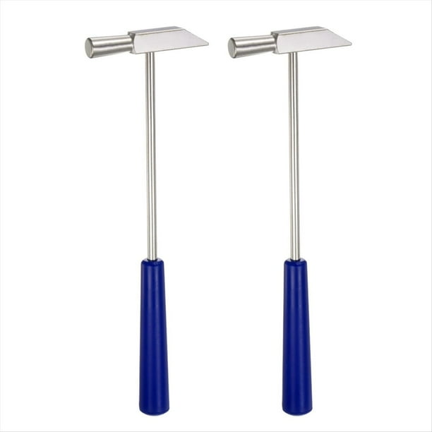 2 Martillos Pequeños de Metal de Doble Cara de 8 Pulgadas, Mazo Multifuncional de Doble Cabeza y Triángulo Redondo