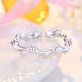 thumbnail image 4 of enjoywould Knuckle Ring Adjustable Size Irregular Geometric Shape Luxurious Electroplating Decoration Hypoallergenic Willow Leaves Simple Charm Open Ring Jewelry Accessories, 4 of 5
