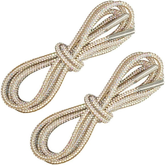 Rhinestone Round Shoe Laces Shiny Round Shoe Laces Rhinestone Glitter Rope Bling Shoe Laces Round Shoe Laces Drawstring Cords Hoodie String Replacement for Sweatpants 47 Inch