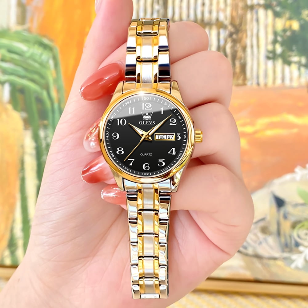 OLEVS Women Silver Gold Small Face Analog Quartz Casual Waterproof Watches OLEVS Watches for Women Self Winding Easy Reader Luxury  main image 3