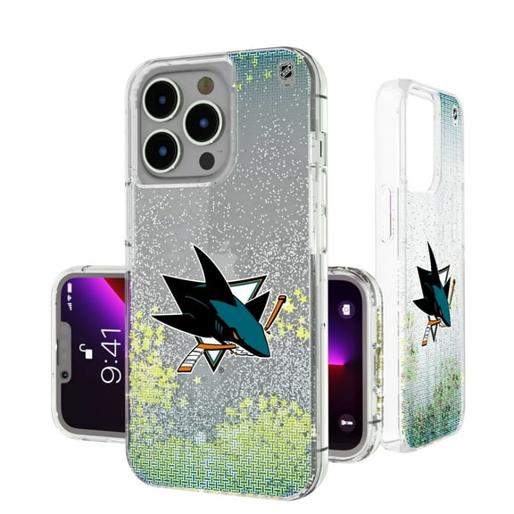 San Jose Sharks Linen Logo iPhone Glitter Case