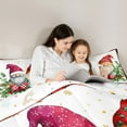 thumbnail image 4 of Homewish Cartoon Gnome Bedding Comforter Set,Rustic Christmas Flower Twin Comforter Sets,Red Xmas Berry Bedding Set For Girls Kids,Breathable Home Decor Reversible,2 Pieces, 4 of 8
