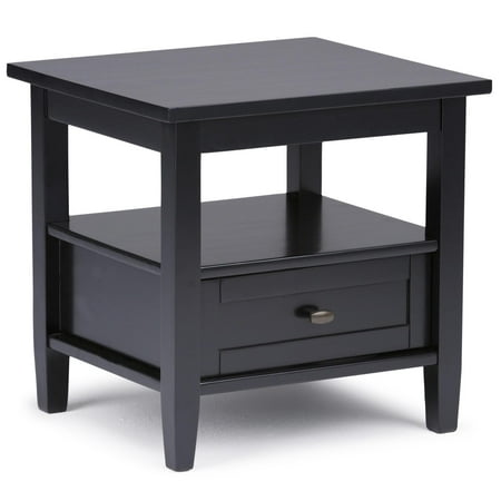 Simplihome End Table, Warm Shaker, Black