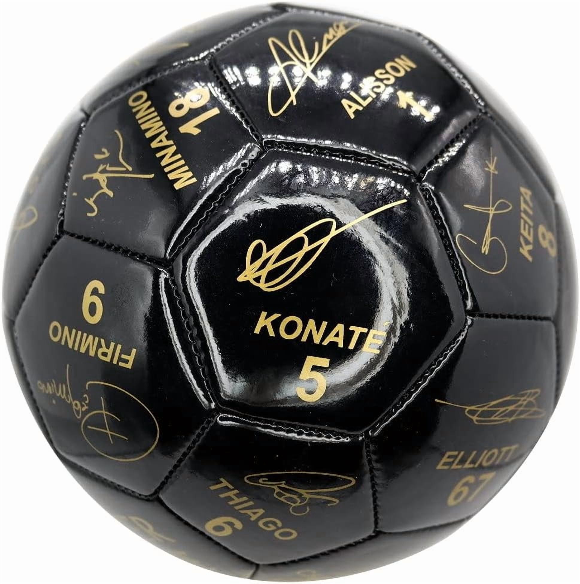 Icon Sports Liverpool Soccer Ball Official Size 4 - Black with Siginatures