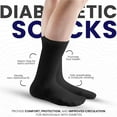 thumbnail image 5 of GERVRA Diabetic Socks for Men & Women – 9 Pack Non-Binding Extra Wide Top, Cotton Blend Crew Socks for Swollen Feet (9-11, Black), 5 of 6
