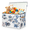 Color 4, variant on Jiaoprinted Blue Flowers Toy Storage Box Chest with Lid & Divider, Ditsy Floral Foldable Toy Organizer Bin with Sturdy Handles for Nursery Living Room, 85L, 25"x13"x16"