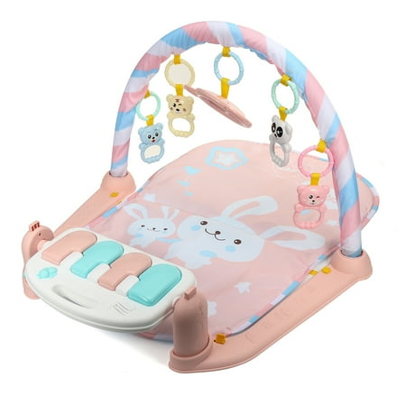 Piano Gift - Pink Newborn Gym Baby Play Crawling Mat Lay & Play Kick & Play Piano 3 in 1 Fitness Music And Lights Fun Piano Toy Christmas Gift