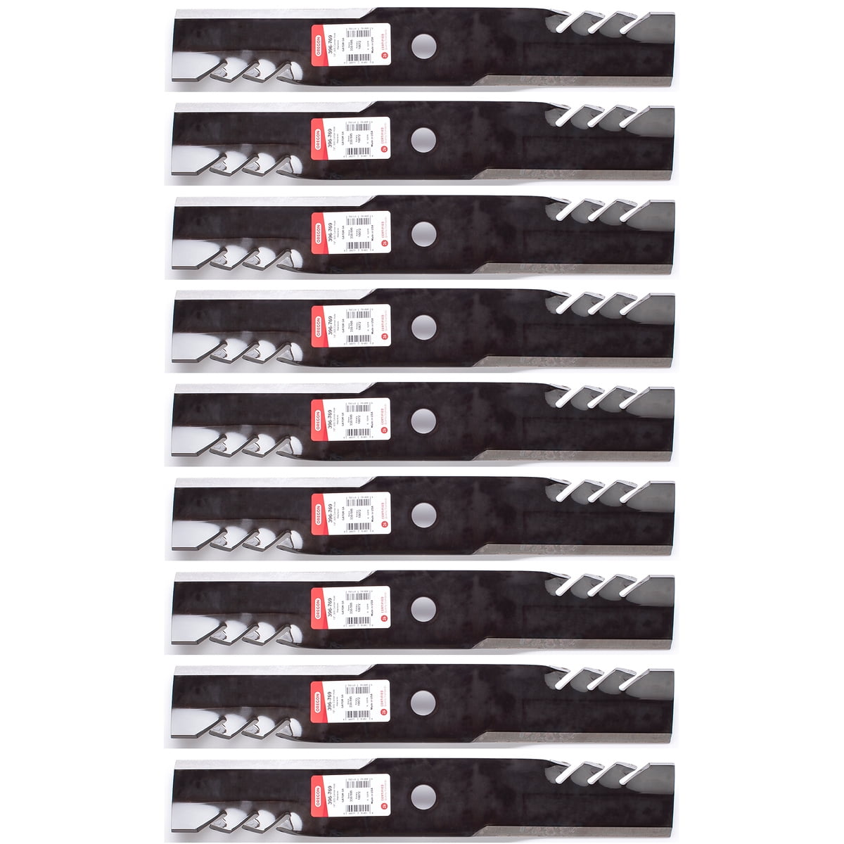 9PK Oregon 396769 G6 Gator Blades for 54" John Deere M134305, M135334