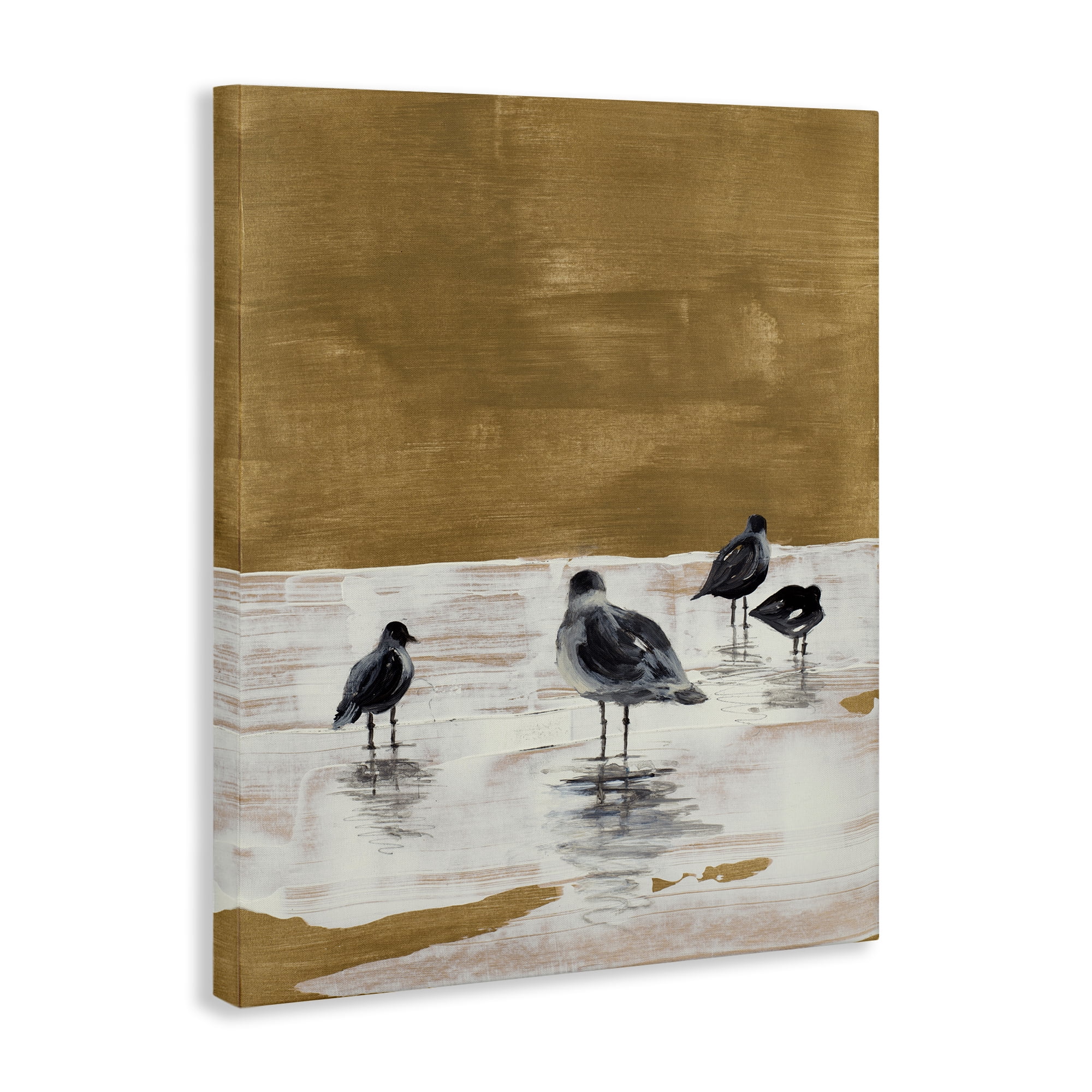 Stupell Industries Sea Seagull Silhouettes Animals & Insects Painting Gallery Wrapped Canvas Art Print Wall Art, 16 x 20