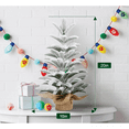 thumbnail image 3 of Makeatree 2 ft Flocked Mini Artificial Christmas Tree Tabletop Small Xmas Tree with 85 PE Branches, Burlap Base, for Home/Office, 3 of 8
