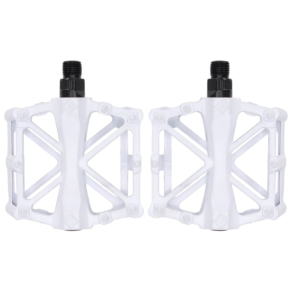 LADYGYM 2026 New 2 Pcs Bike Pedals Antiskid Bike Pedals Ultralight Alloy Pedal Flat Pedal for Mountain, Road, Commuting, Bmx (White)