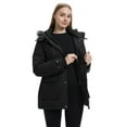 thumbnail image 3 of Wantdo Women's Recycled Winter Coat Long Quilted Winter Jacket Thickened Puffer Parka with Removable Hood Black L, 3 of 13
