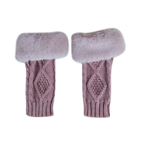

Hueook Running Gloves Motorcycle Gloves Women Solid Color Frayed Warm Typing Elastic Half-Finger Gloves