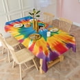 thumbnail image 3 of Rainbow Tie Dye Mandala Pattern Rectangle Tablecloth 60"x102",Waterproof Polyester Rectangle Table Cloth, Wipeable Spillproof Polyester Tablecloth for Dining, Camping, Indoor and Outdoor, 3 of 6